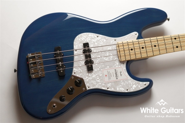 2021 Collection Made in Japan Hybrid II Jazz Bass - Indigo Trans